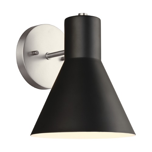 Generation Lighting Towner Brushed Nickel  &  Black Sconce by Generation Lighting 4141301-962