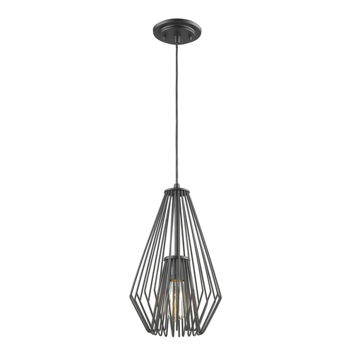 Z-Lite Z-Lite Quintus Matte Black Pendant Light with Abstract Shade 442MP-MB