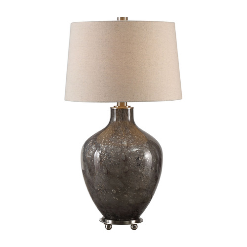 Uttermost Lighting The Uttermost Company Adria Transparent Gray & Brushed Nickel Table Lamp with Drum Shade 27802