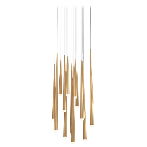 Modern Forms by WAC Lighting Cascade Aged Brass LED Multi-Light Pendant by Modern Forms PD-41815R-AB