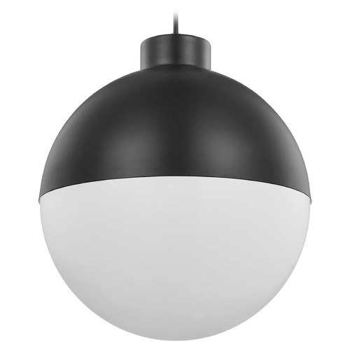 Progress Lighting Globe LED Matte Black LED Pendant Light with Globe Shade