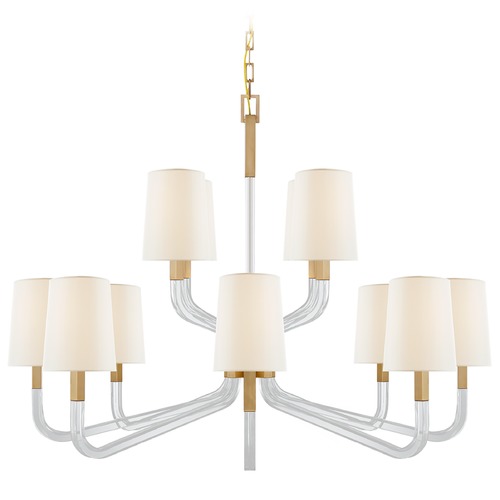 Visual Comfort Signature Collection Chapman & Myers Reagan Grande Chandelier in Brass by Visual Comfort Signature CHC5904ABCGL