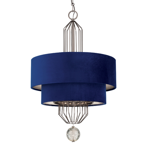 Grandeur 8-Light Velvet Pendant in Antique Nickel by Metropolitan