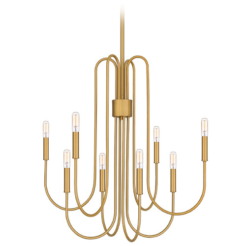 Cabry Chandelier in Brushed Weathered Brass by Quoizel Lighting