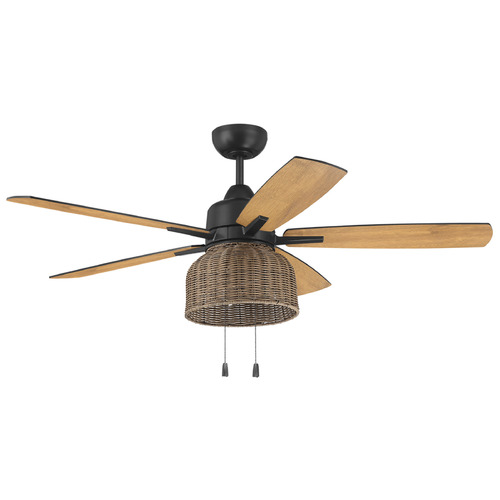 Woven Flat Black LED Ceiling Fan by Craftmade Lighting