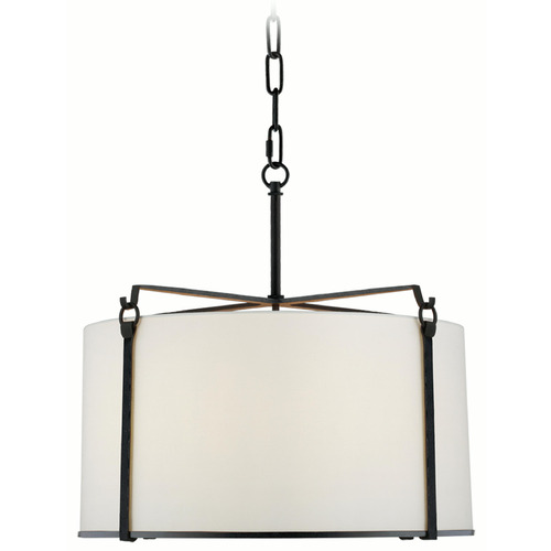 Visual Comfort Signature Collection Visual Comfort Signature Collection Aspen Blackened Rust Pendant Light with Drum Shade S5030BR-L