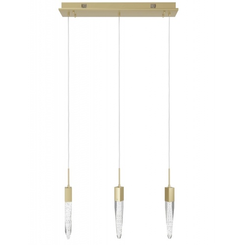Aspen 3-Light LED Linear Pendant in Brushed Brass by Avenue Lighting