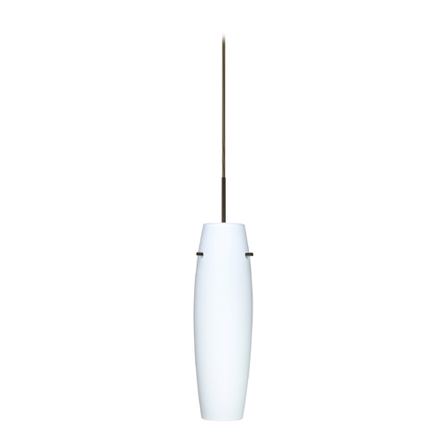 Modern Pendant Light White Glass Bronze by Besa Lighting