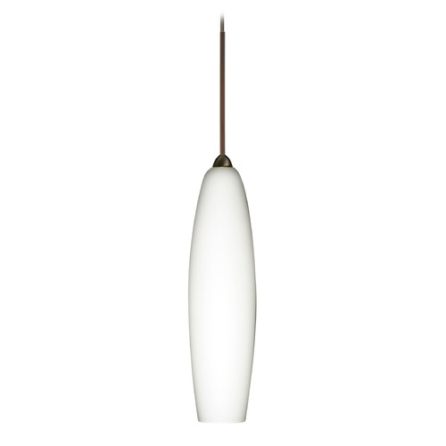 Besa Lighting Besa Lighting Zumi Bronze LED Mini-Pendant Light with Oblong Shade 1XT-439507-LED-BR