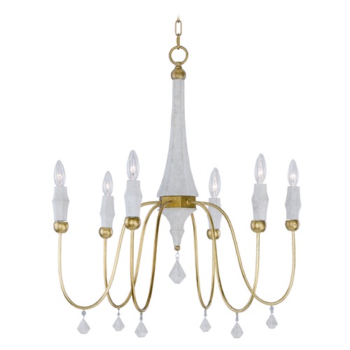 Claymore Claystone and Gold Leaf Chandelier by Maxim Lighting