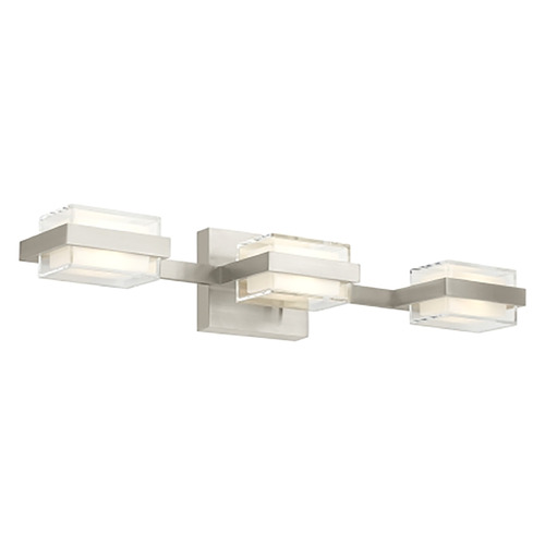 Visual Comfort Modern Collection Visual Comfort Modern Collection Sean Lavin Kamden Satin Nickel LED Vertical Bathroom Light 700BCKMD3HS-LED930