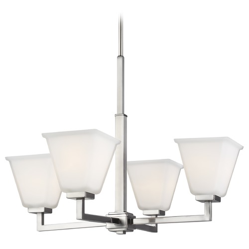 Ellis Harper 4-Light Brushed Nickel Craftsman Chandelier by Generation Lighting