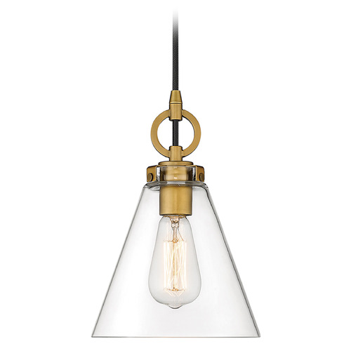 Harper Rubbed Brass Mini Pendant by Z-Lite