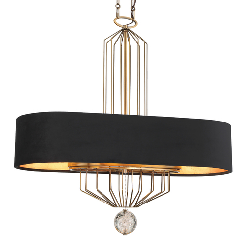 Metropolitan Lighting Grandeur 8-Light Velvet Linear Light in Antique Brass by Metropolitan N7339-790