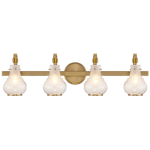 Adams 32-Inch Bath Light in Warm Brass by Savoy House