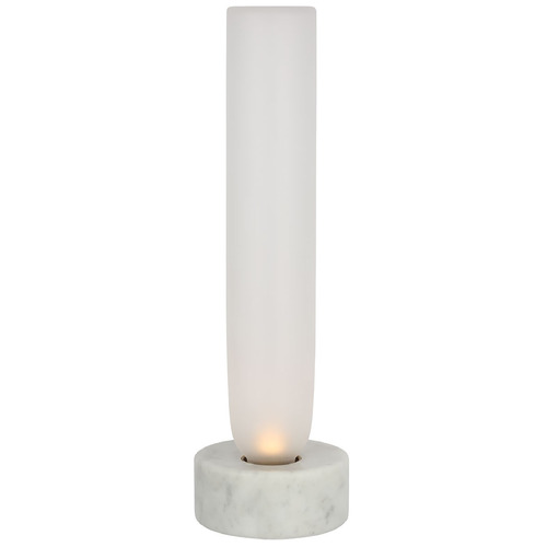 Visual Comfort Modern Collection Volver White Marble LED Table Lamp with Cylindrical Shade