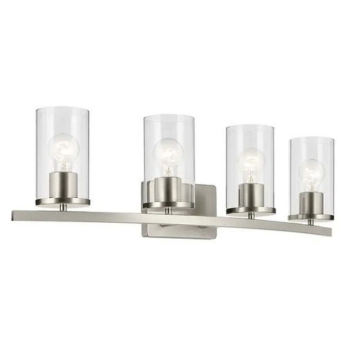 Crosby 4-Light Vanity Light in Brushed Nickel by Kichler Lighting