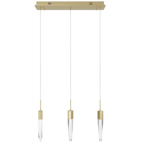 Original Aspen 3-Light LED Pendant in Brushed Brass by Avenue Lighting