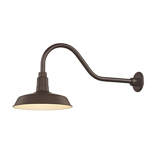 Recesso Lighting by Dolan Designs Bronze Gooseneck Barn Light with 12-Inch Shade BL-ARMQ-BZ/BL-SH12-BZ