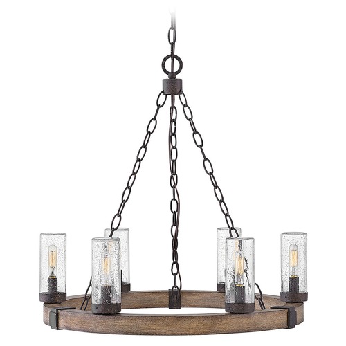 Sawyer 12V Outdoor Chandelier in Sequoia & Rust by Hinkley Lighting