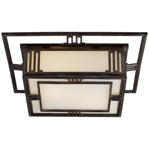 Visual Comfort Signature Collection Thomas OBrien Enrique Flush Mount in Aged Iron by Visual Comfort Signature TOB4220AI