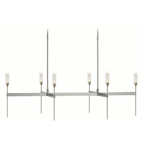 Visual Comfort Signature Collection Peter Bristol Overture Linear Chandelier in Nickel by VC Signature PB5046PN-CG