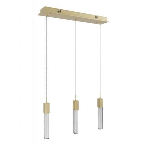 Boa 3-Light LED Linear Pendant in Brushed Brass by Avenue Lighting