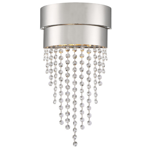 Crystorama Lighting Clarksen Polished Nickel Sconce