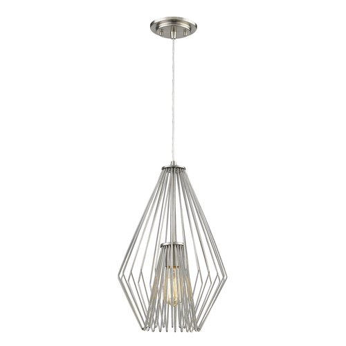 Z-Lite Z-Lite Quintus Brushed Nickel Pendant Light with Abstract Shade 442MP12-BN