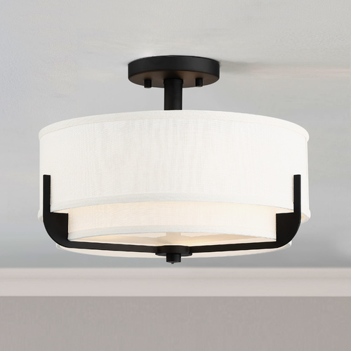 Frankie Aged Bronze Semi-Flush Mount by Nuvo Lighting
