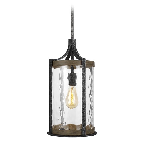 Angelo 10-Inch Oak & Slate Grey Metal Pendant Ceiling Light by Visual Comfort Studio