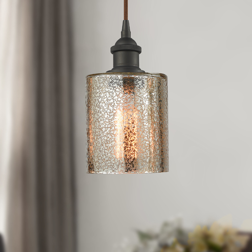 Innovations Lighting Innovations Lighting Cobbleskill Oil Rubbed Bronze Mini-Pendant Light with Cylindrical Shade 516-1P-OB-G116