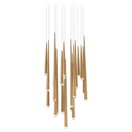 Modern Forms by WAC Lighting Cascade Aged Brass LED Multi-Light Pendant by Modern Forms PD-41721R-AB