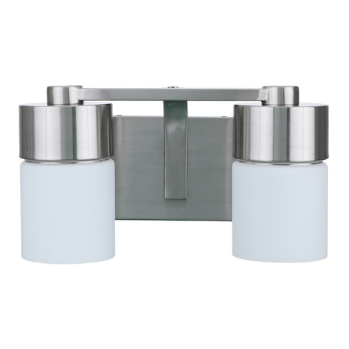 Craftmade Lighting District Brushed Polished Nickel Bathroom Light by Craftmade Lighting 12314BNK2