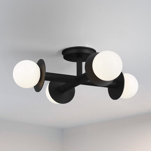 Kelly Wearstler Nodes 18-Inch Midnight Black Semi-Flush Mount by Visual Comfort Studio