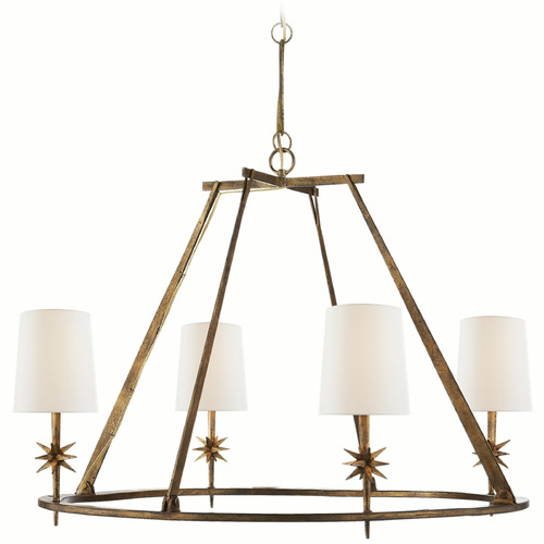 Visual Comfort Signature Collection Ian K. Fowler Etoile Gilded Iron Chandelier