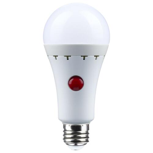 8W A21 3000K Battery Backup LED Light Bulb by Satco Lighting