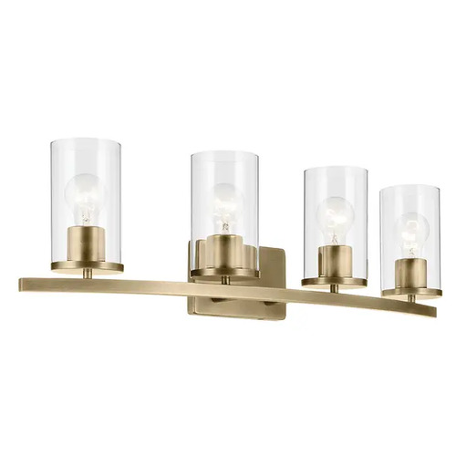 Kichler Lighting Crosby 4-Light Vanity Light in Natural Brass by Kichler Lighting 45498NBRCLR
