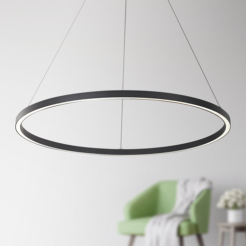 Design Classics Lighting Circ LED Ring Pendant Light 32-Inch Black 1936-BK