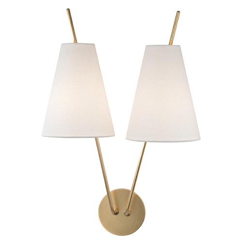Milan 2-Light Sconce in Aged Brass by Hudson Valley Lighting