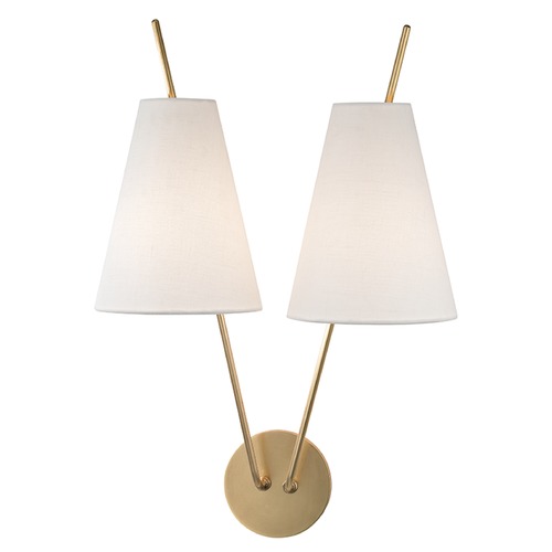 Hudson Valley Lighting Milan 2-Light Sconce in Aged Brass by Hudson Valley Lighting 6322-AGB