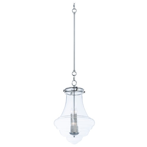 Maxim Lighting Art Deco Pendant Polished Nickel Retro by Maxim Lighting 25189CLPN