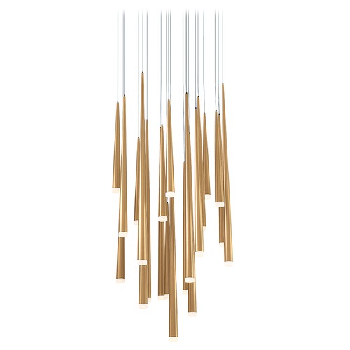 Modern Forms by WAC Lighting Cascade Aged Brass LED Multi-Light Pendant by Modern Forms PD-41821R-AB