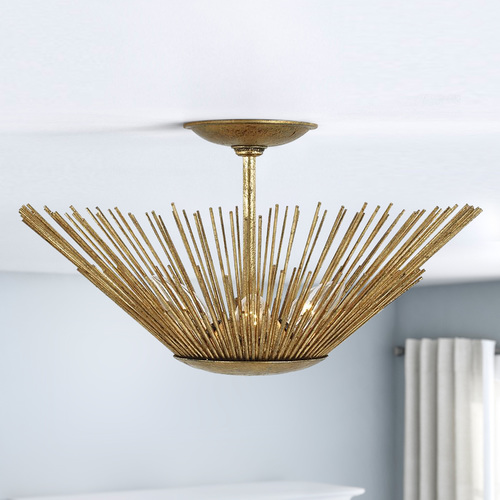 Alexa Hampton 17-Inch Helios Antique Gild Flush Mount by Visual Comfort Studio