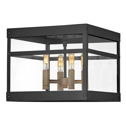 Porter 12-Inch Flush Mount in Black & Bronze by Hinkley Lighting