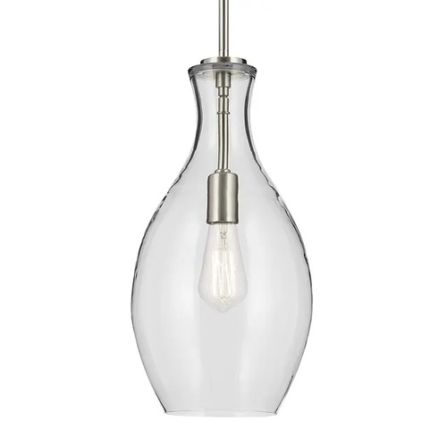 Kichler Lighting Everly Brushed Nickel Mini-Pendant Light with Bell Shade