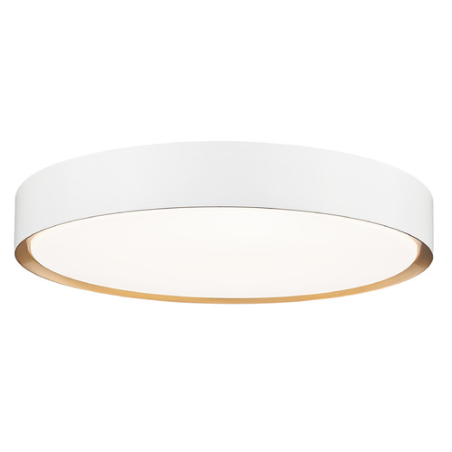 Z-Lite Kawan Matte White & Modern Gold LED Flushmount Light
