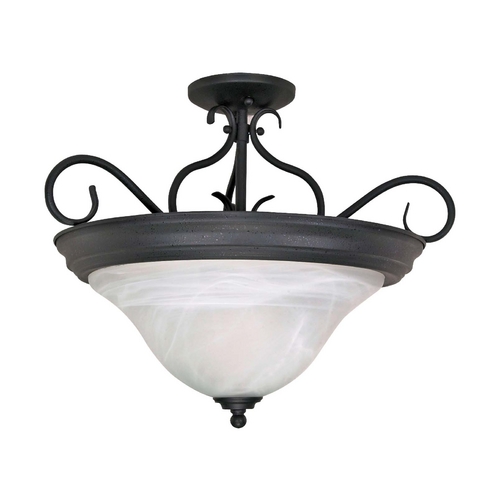 Nuvo Lighting Semi-Flush Mount in Textured Black by Nuvo Lighting 60/384