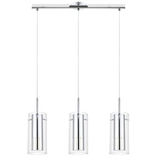 Eglo Lighting Eglo Pinto 1 Chrome Multi-Light Pendant with Cylindrical Shade 91327A