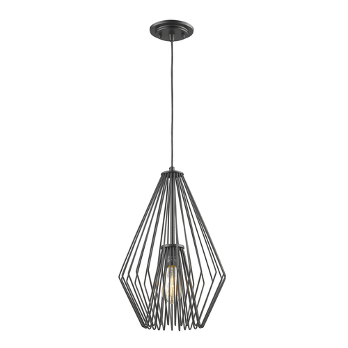 Z-Lite Quintus Matte Black Pendant by Z-Lite 442MP12-MB